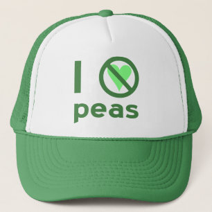 I Hate Peas Green Text Trucker Hat