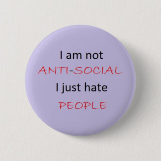 I hate people 2 inch round button