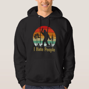 I Hate People   Bigfoot Retro Hoodie