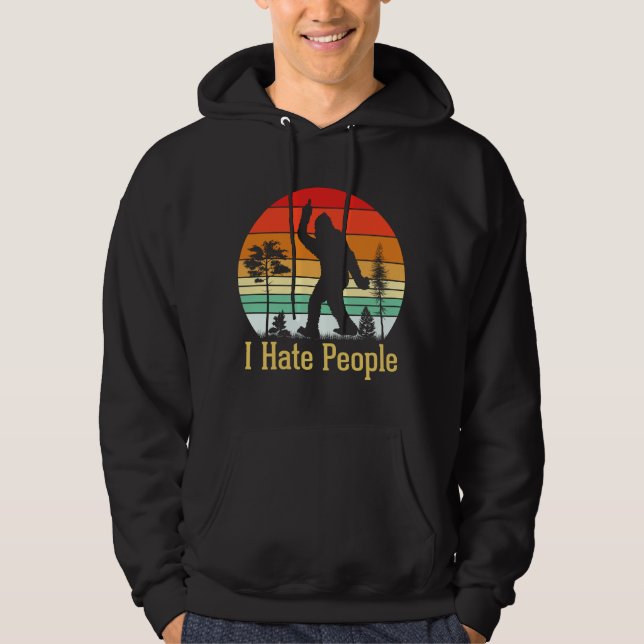 I Hate People | Bigfoot Retro Hoodie (Front)