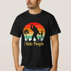 I Hate People   Bigfoot Retro T-Shirt