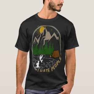 I hate people Fishing while Camping vintage idea T-Shirt