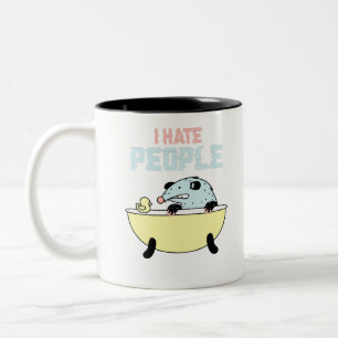 I Hate People Funny Mood Two-Tone Coffee Mug
