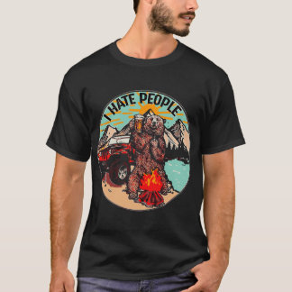I Hate People I Eat People Camping Bear Beer Funny T-Shirt