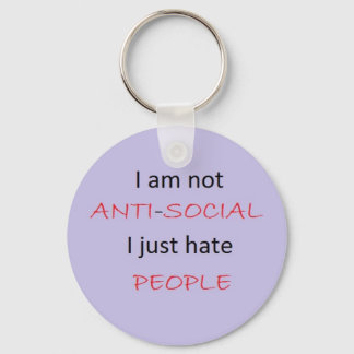I Hate People Keychain