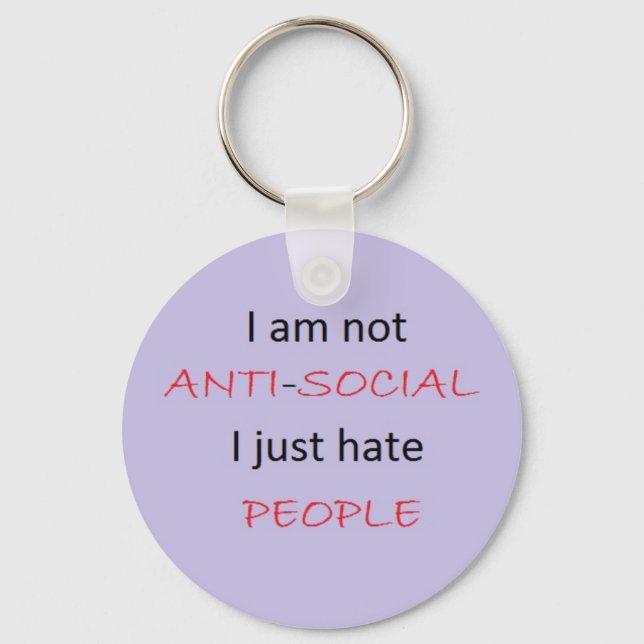 I Hate People Keychain (Front)