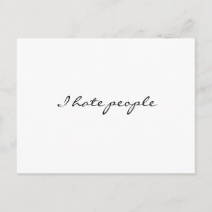 I hate people postcard