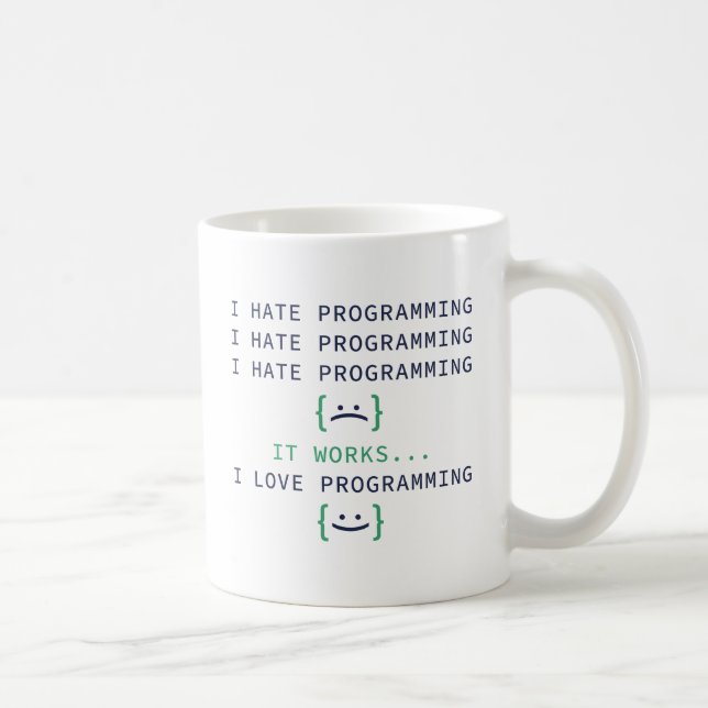 I Hate Programming Coffee Mug (Right)