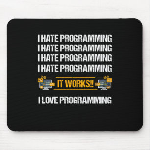 I Hate Programming Programmer Developer Coder Gift Mouse Pad