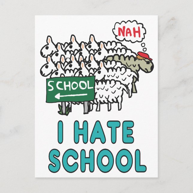 I Hate School Postcard (Front)