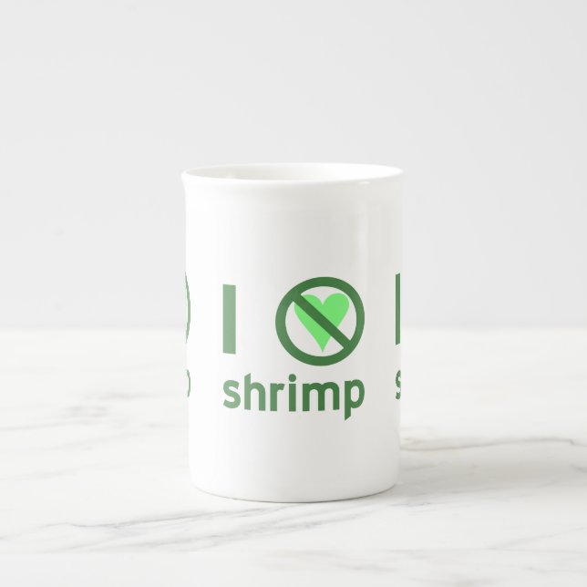 I Hate Shrimp I No Love Shrimp Bone China Mug (Front)