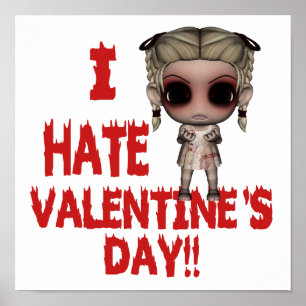 i hate valentines day emo punk girl poster