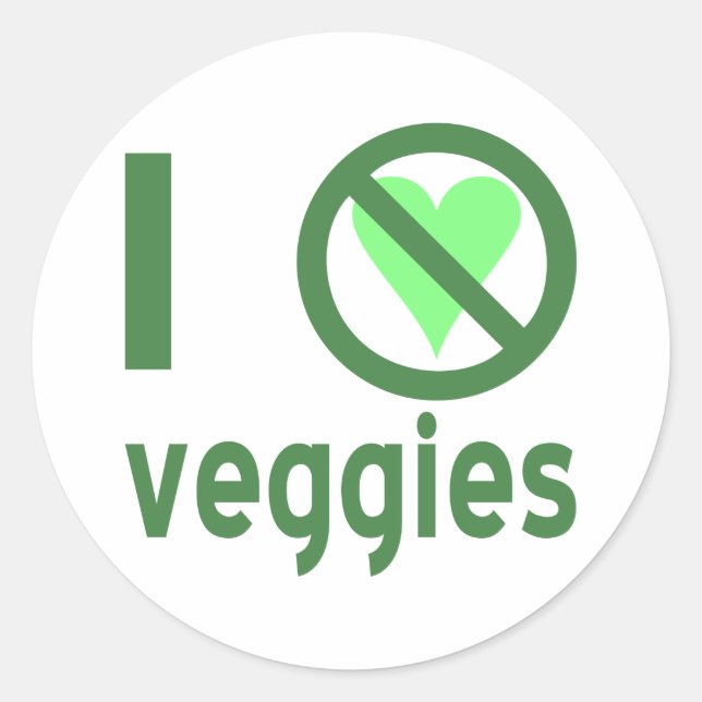 I Hate Veggies No Love Classic Round Sticker (Front)