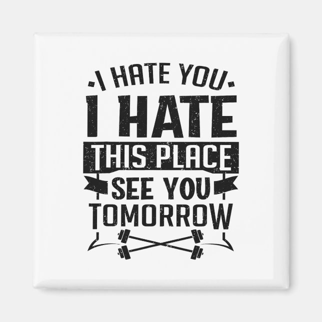 I Hate You I Hate This Place See You Tomorrow Work Magnet (Front)