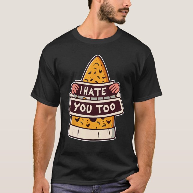 I Hate You Too Funny Halloween Candy Corn T-Shirt (Front)