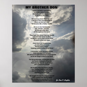 I HAVE A BROTHER NAMED DON poem Poster