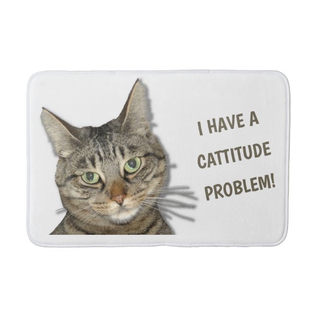 I have a cattitude problem! cute custom bath mat (Front)