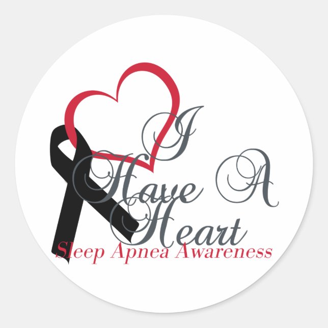 I Have A Heart For Sleep Apnea Awareness Classic Round Sticker (Front)