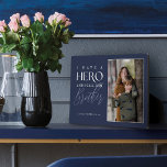 I Have a Hero I Call Him Brother Photo Keepsake Plaque<br><div class="desc">A special,  memorable single photo plaque gift for your brother. The design features a single photo to display your own special brother photo. "I Have a Hero And I Call Him Brother" is displayed in stylish typography. Note: colours can be changed to suit your preference.</div>