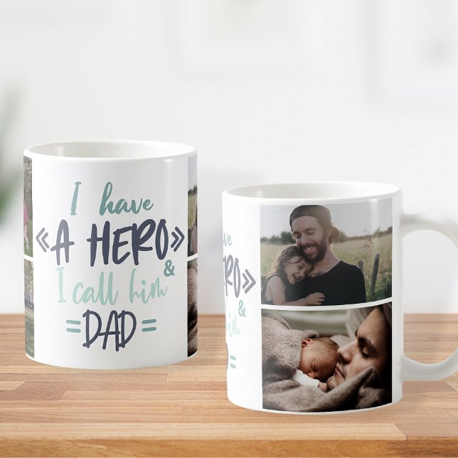 I Have A Hero I Call Him Dad Custom Photo Father Coffee Mug (Personalize Your Own Father's Photo Mug: A Thoughtful and Touching Gift for Your Dad)