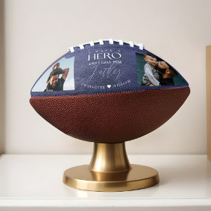 I Have a Hero I Call Him Father Photo Keepsake Football