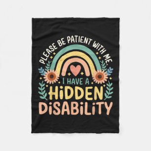 I Have A Hidden Disabilities Medical Awareness Sun Fleece Blanket