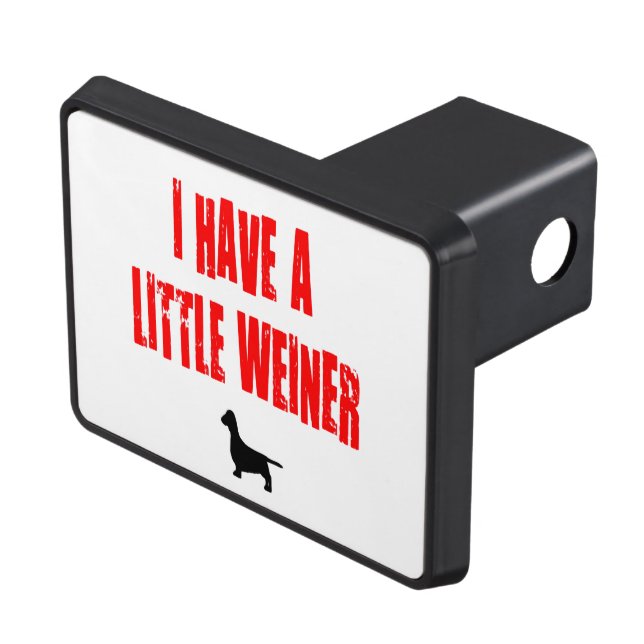 I Have a Little Weiner Joke Trailer Hitch Cover (Top Right)
