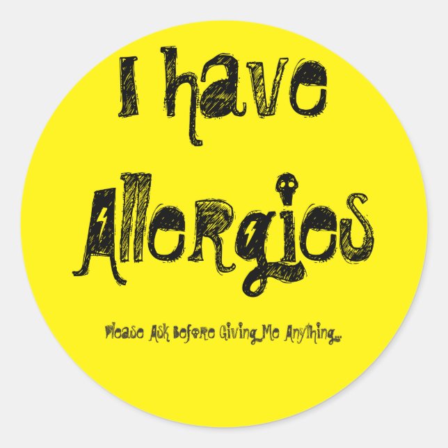 I Have An Allergy Sticker (Front)
