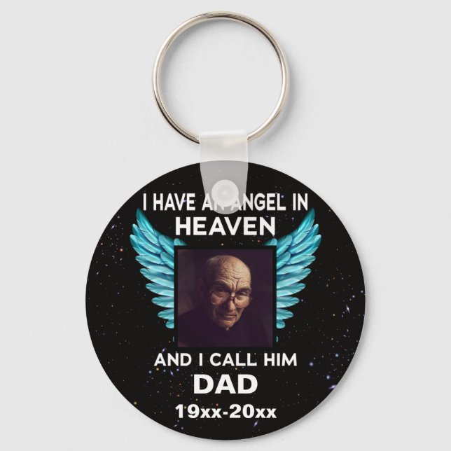 I Have An Angel in Heaven and I call him dad Keychain (Front)
