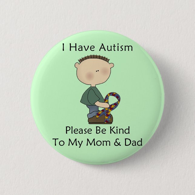 I Have Autism (boy) 2 Inch Round Button (Front)