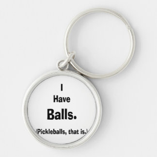 i have balls pickleballs black text keychain