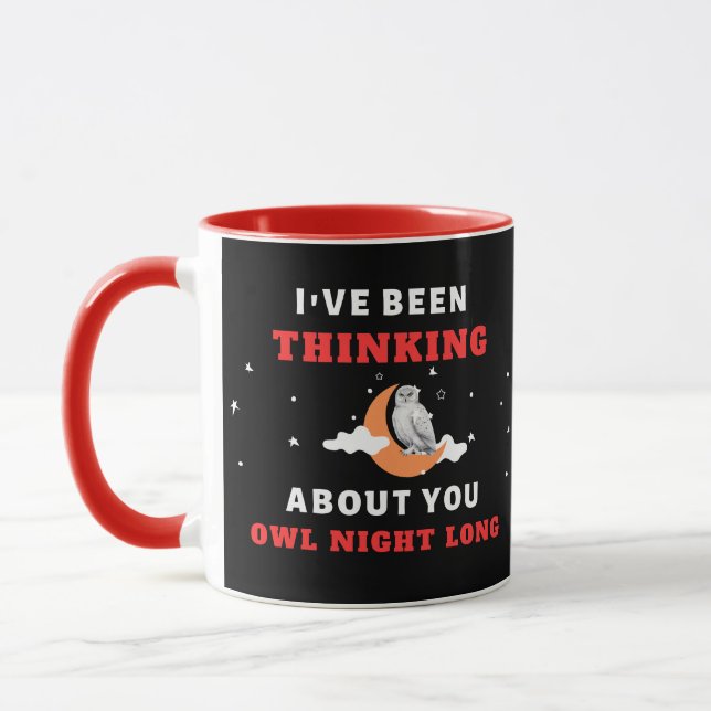 I have been thinking about you owl night long mug (Left)