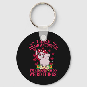 I Have Brain Aneurysm Awareness Month Support Grap Keychain