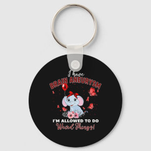 I Have Brain Aneurysm Elephant Allowed To Do Weird Keychain