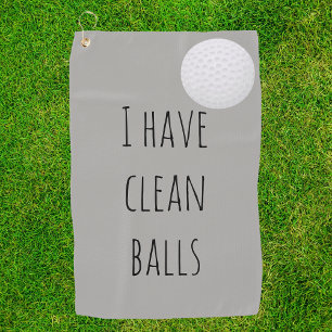 I Have Clean Balls Gift  Funny Humour Golf Towel