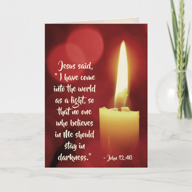 I Have Come as a Light, John 12:46 Christmas Holiday Card (Front)
