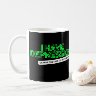 I Have Depression Neon Black Plain CTFOD Mug