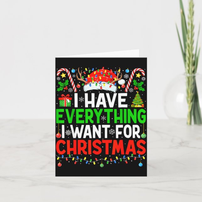 I Have Everything I Need Couples Pajamas Christmas Card (Front)