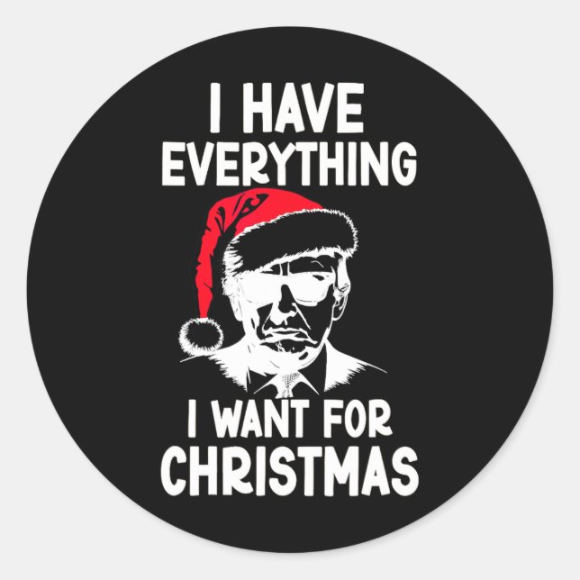 I Have Everything I Want For Christmas 2024  Classic Round Sticker (Front)