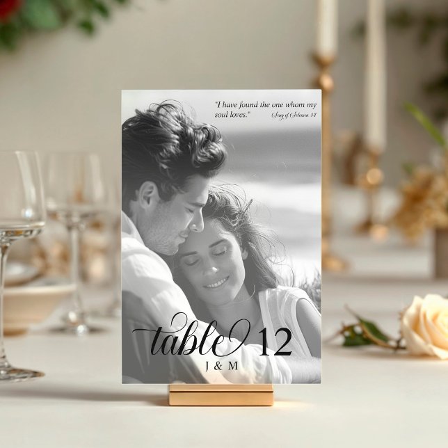 I Have Found the One Black and White Photo Table Number (Creator Uploaded)