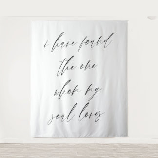 “I Have Found the One” Elegant Script Wedding  Tapestry