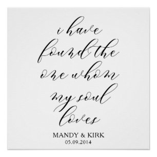 “I Have Found The One” – Elegant Wedding Backdrop  Poster