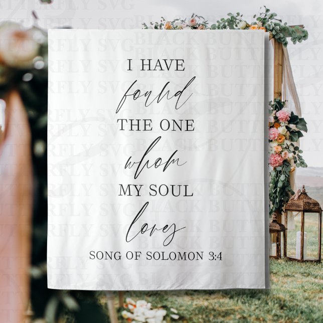 “I Have Found the One” Elegant Wedding Backdrop Tapestry (Wedding Backdrop)