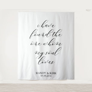 “I Have Found The One” – Elegant Wedding Backdrop  Tapestry