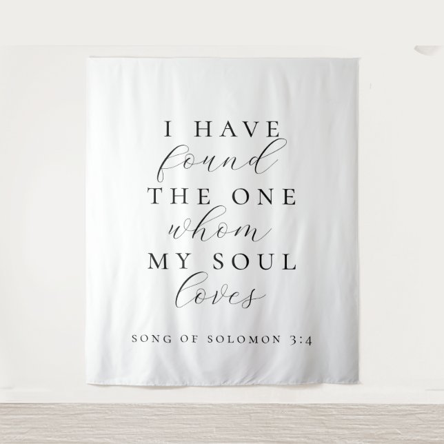 I Have Found The One Quote Wedding Backdrop Banner Tapestry (Front)