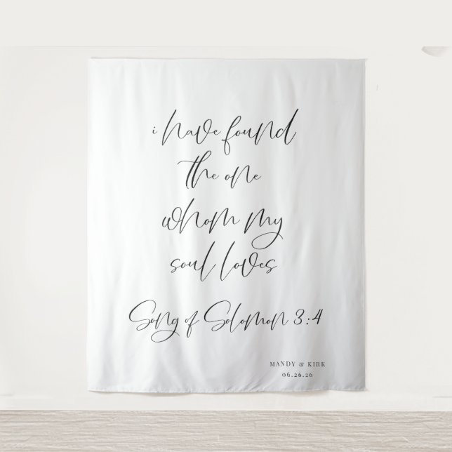 I Have Found the One Wedding backdrop banner Tapestry (Front)