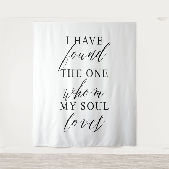 I Have Found The One Wedding Backdrop Banner Tapestry (Front)