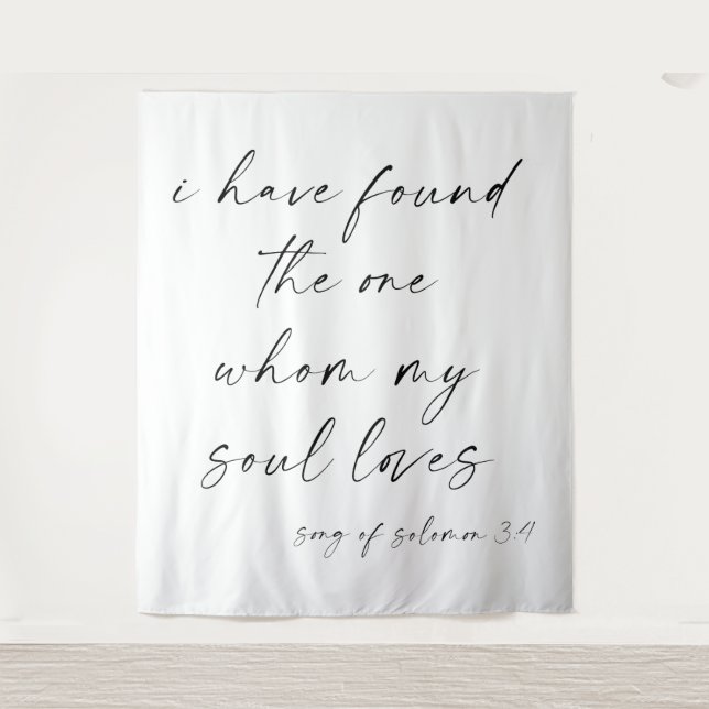 "I Have Found the One" Wedding Backdrop Tapestry  (Front)