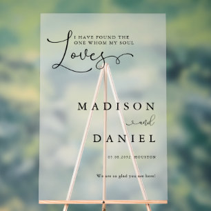 I have found the one whom my soul love!  Script, Acrylic Sign