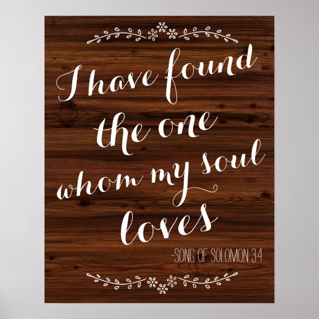 I have found the one whom my soul loves wedding poster (Front)